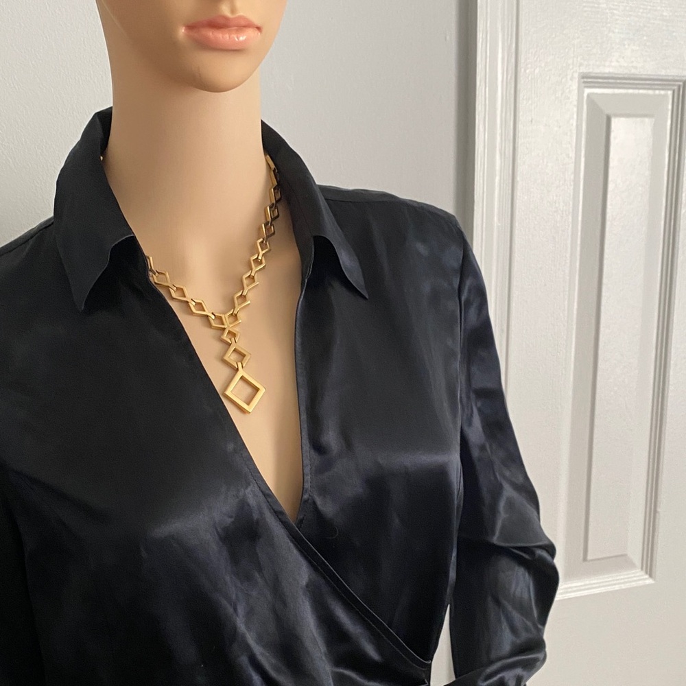NWT Black Silk Alfani Blouse